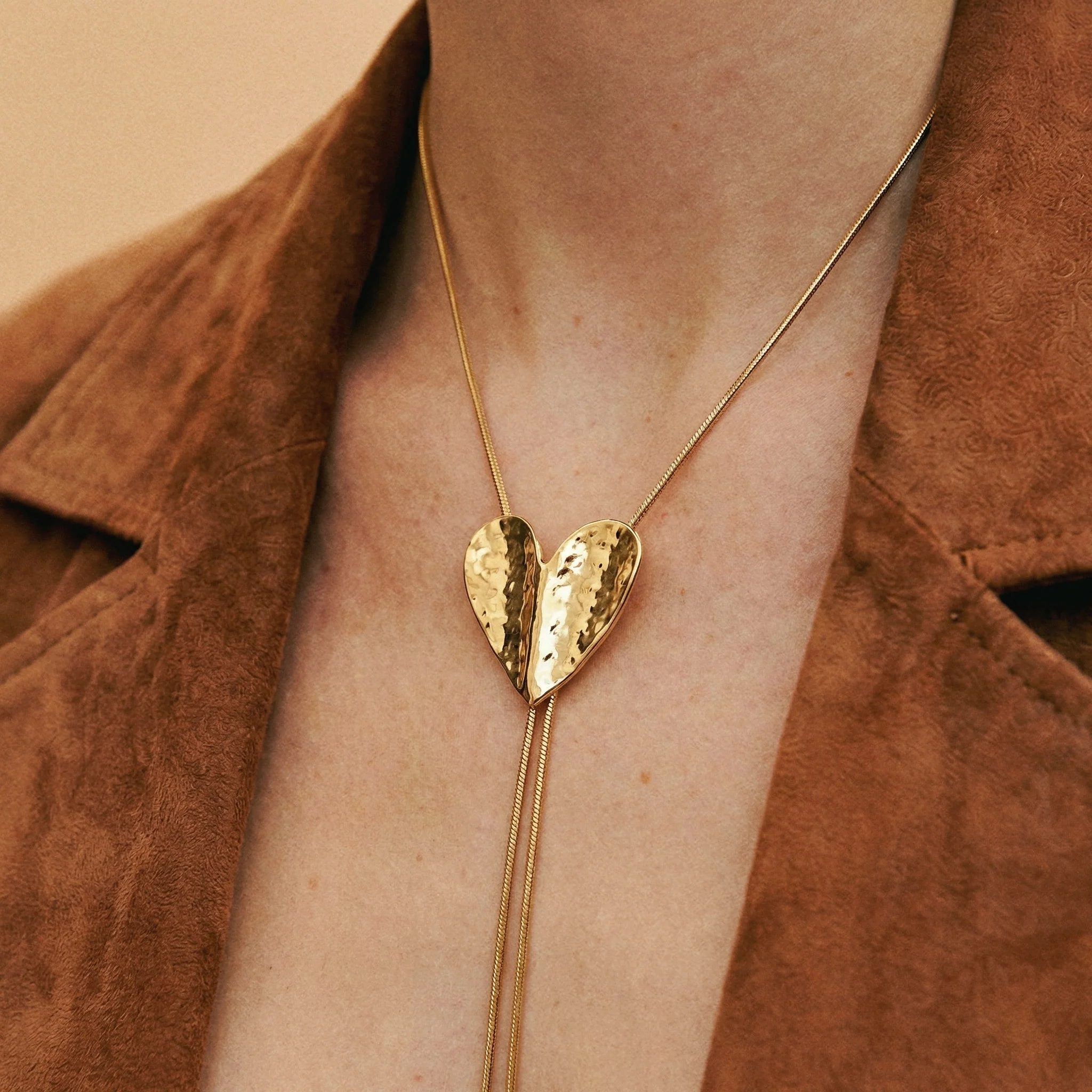 Adjustable Heart Necklace Gold