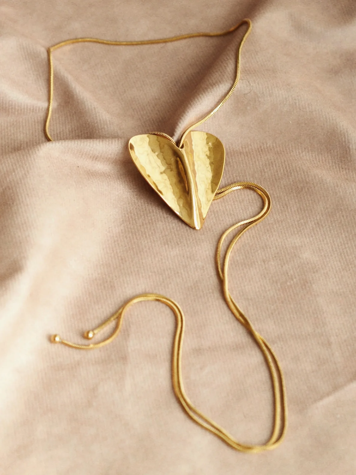 Adjustable Heart Necklace Gold - Image 4