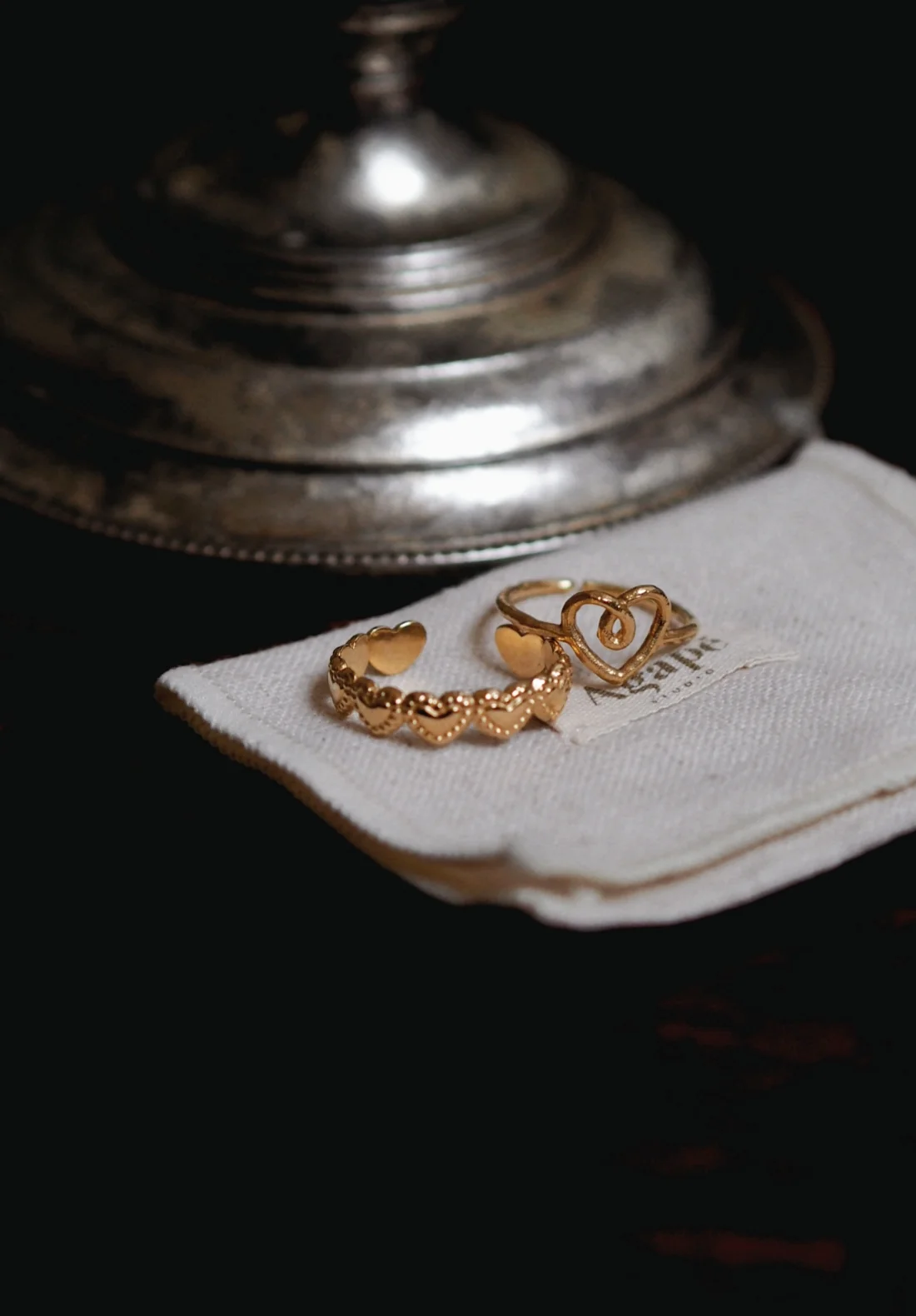 Adjustable Heart Ring Gold - Image 2