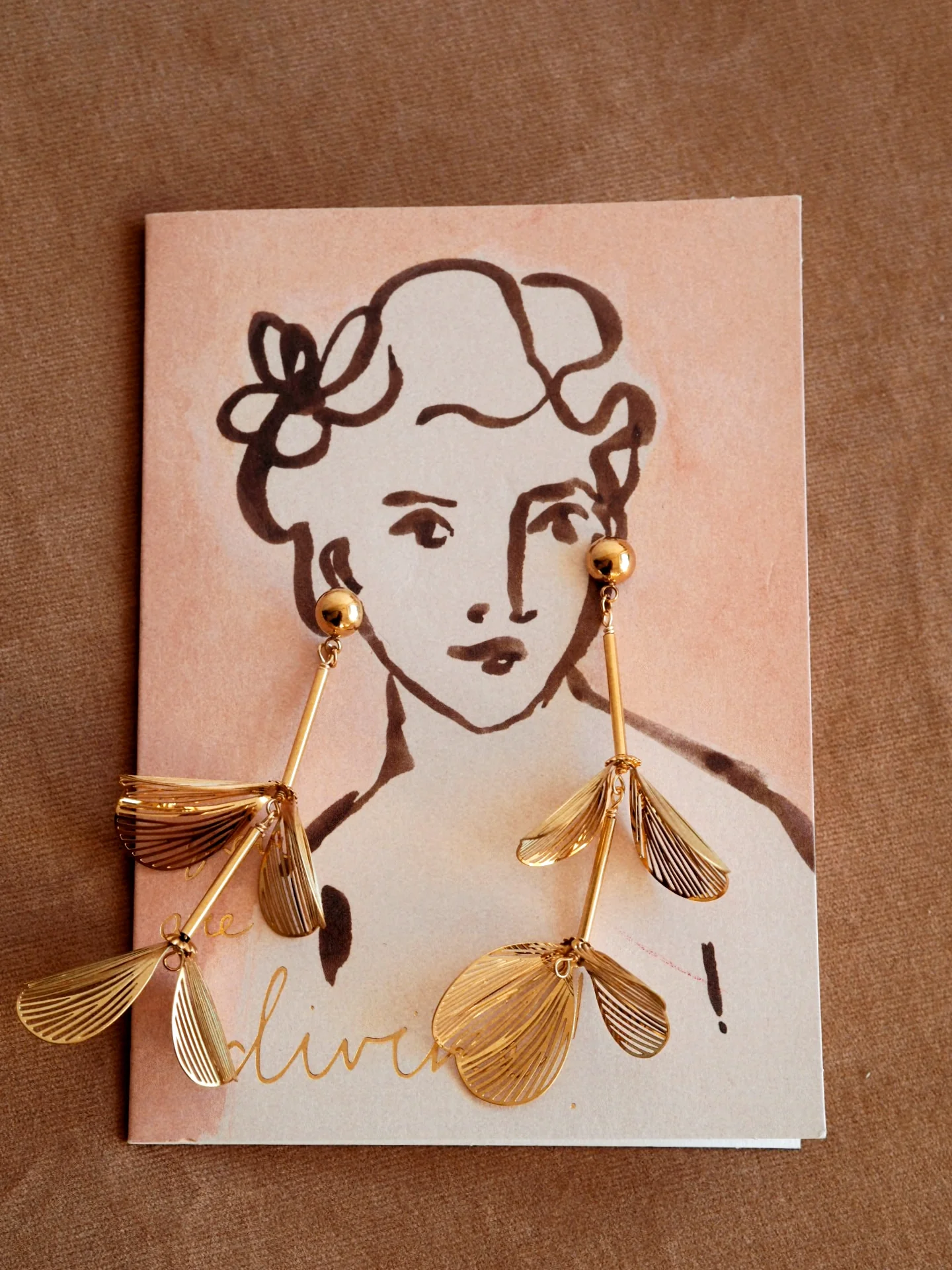 Alena Floral Earrings in Gold - Image 6