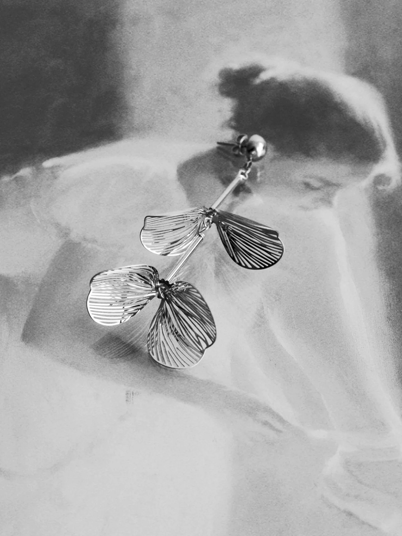 Alena Floral Earrings in Silver - Image 3