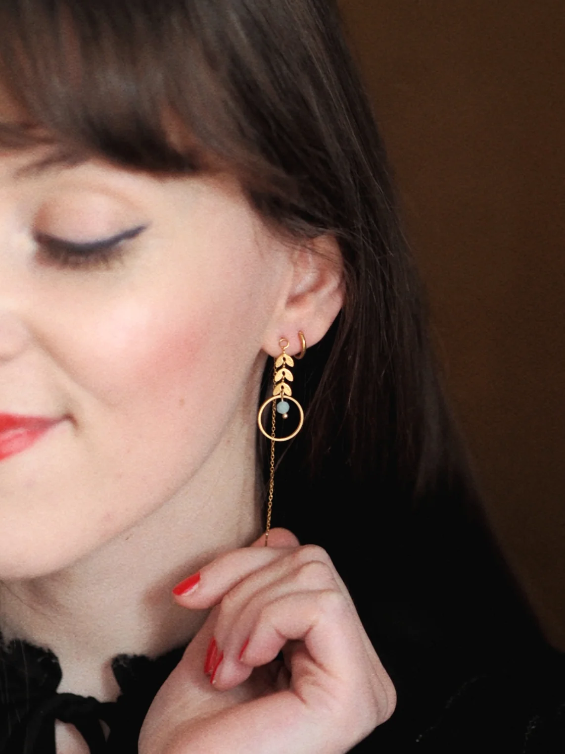 Andrea Atlas Signature Chain Earrings N°27 in Gold - Image 2