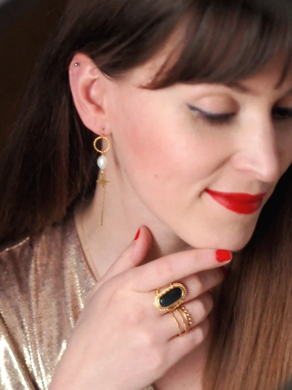 Andrea Atlas Signature Chain Earrings N°47 in Gold - Image 2