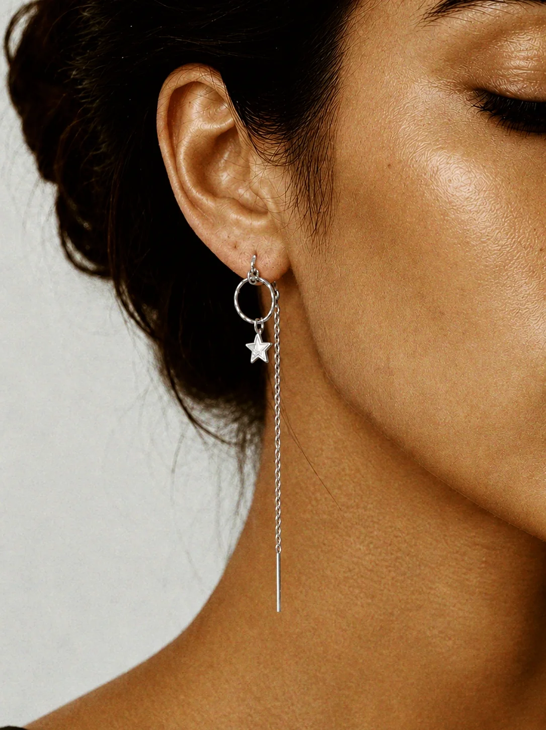 Andrea Atlas Signature Chain Earrings N°54 in Silver