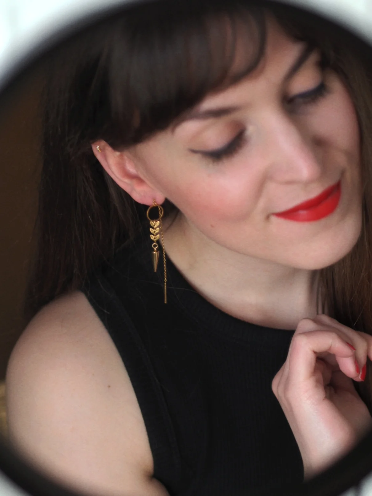 Andrea Atlas Signature Chain Earrings N°56 in Gold - Image 4