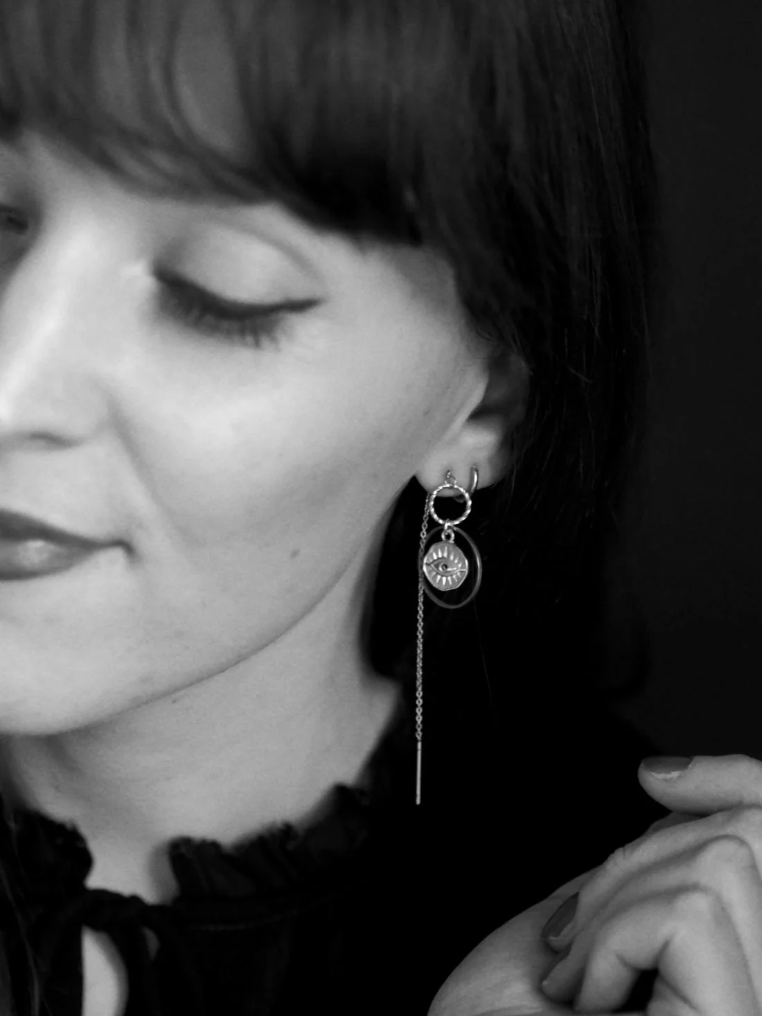 Andrea Atlas Signature Chain Earrings N°26 in Silver - Image 2