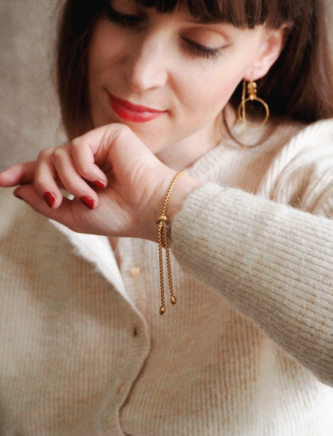 Atlas Adjustable Bracelet With Leaves Mini in Silver - Image 4