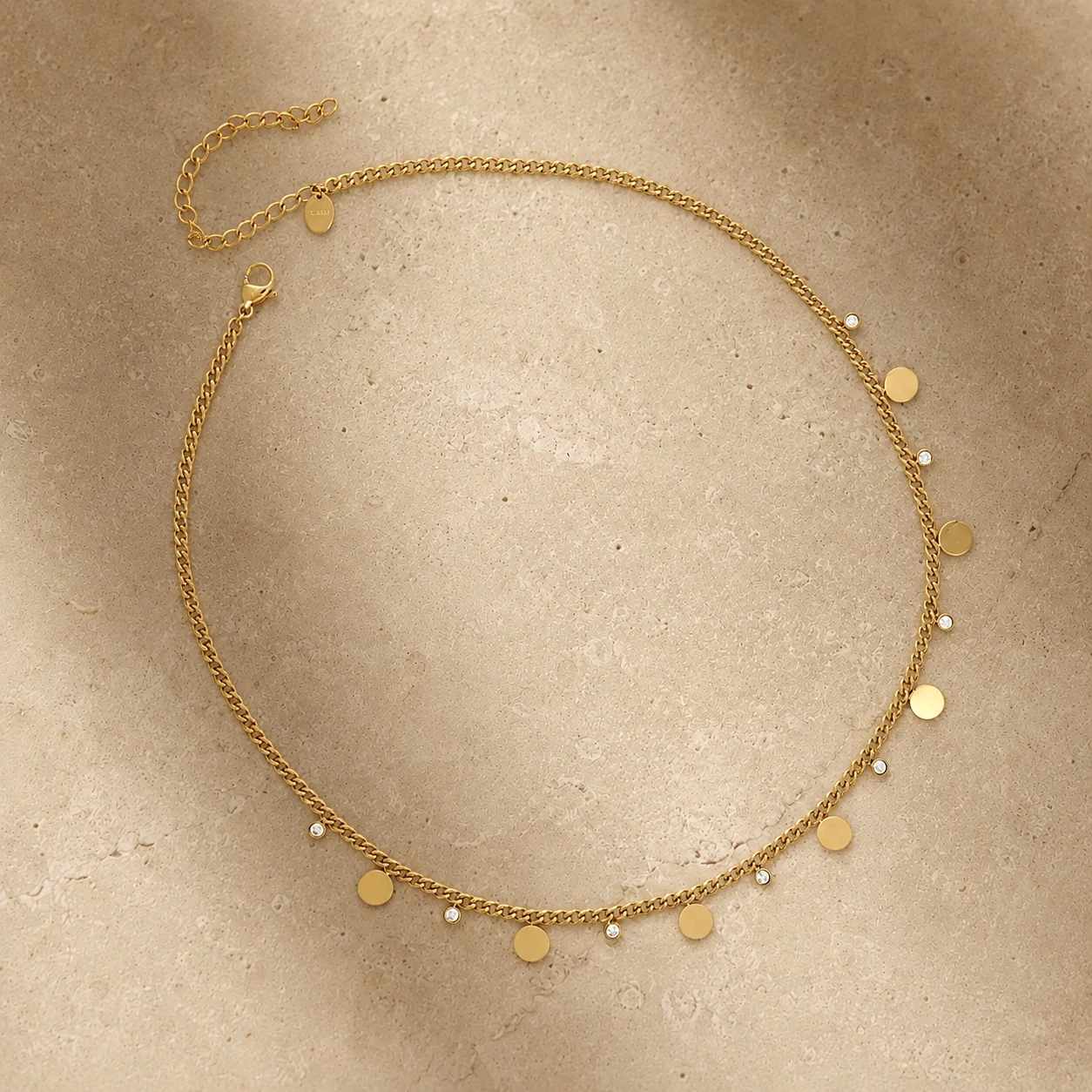 Sparkle Coin Necklace Gold - Image 4