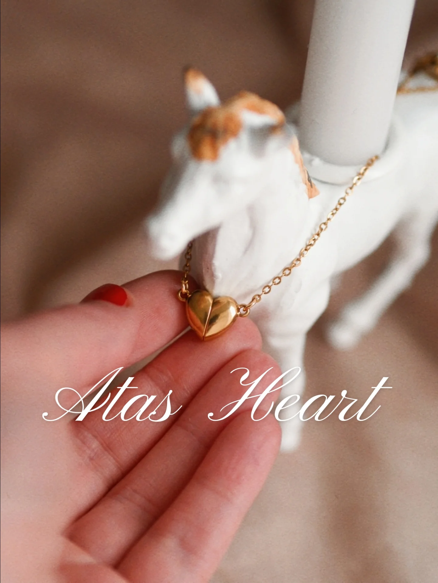 Atlas Magnetic Heart Necklace in Gold - Image 6