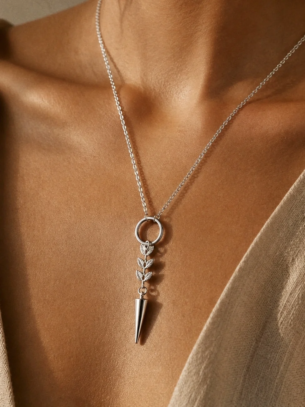 Atlas Spike Necklace in Silver - Image 2