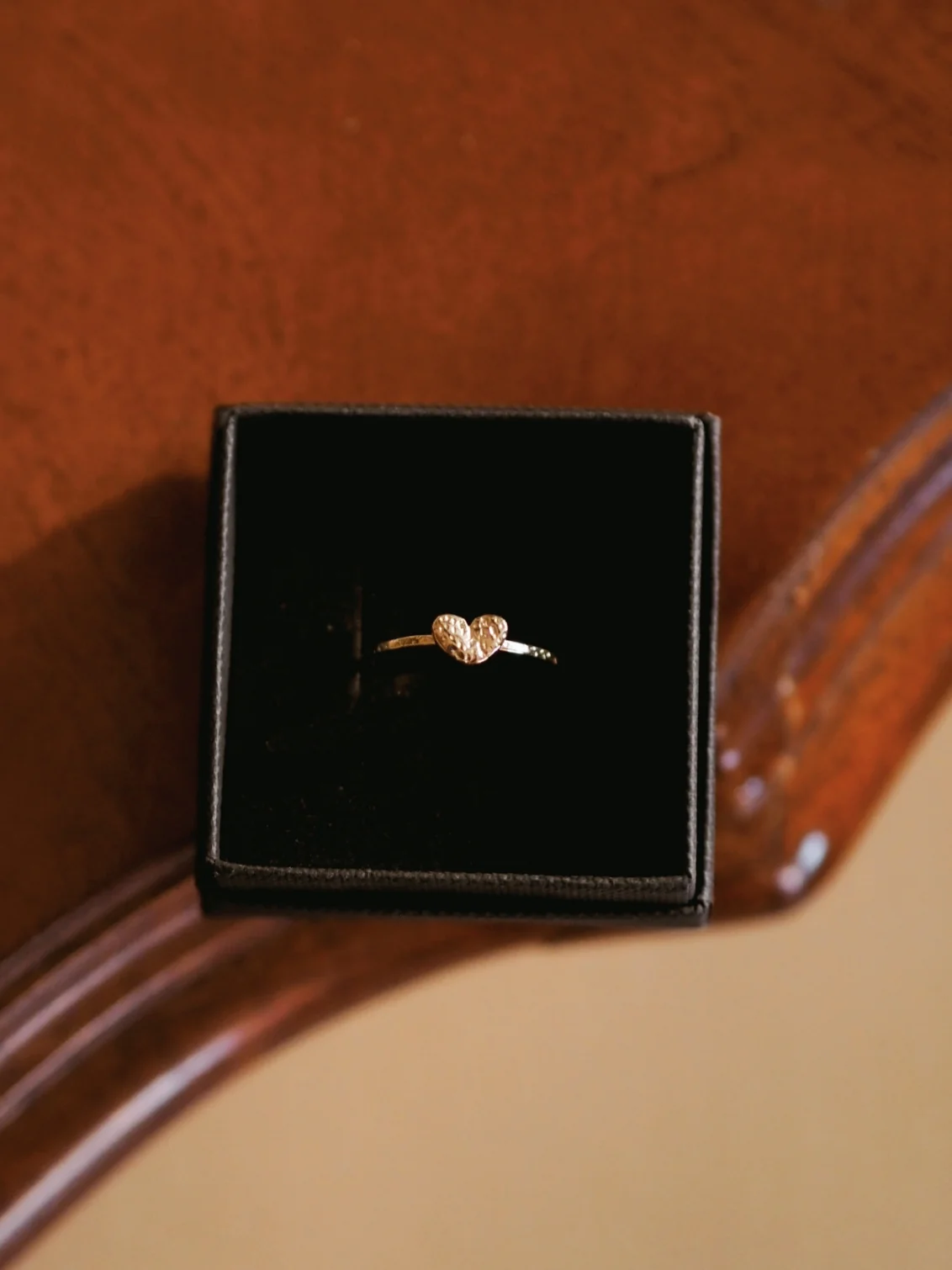 Beautiful Delicate Heart Ring Gold
