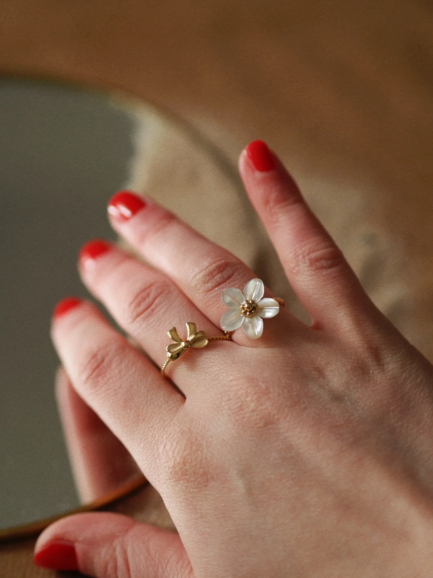 Bow Adjustable Ring in Gold - Image 3