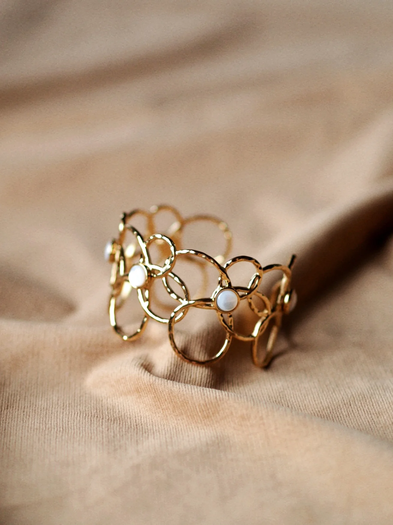 Clare Floral Bangle in Gold