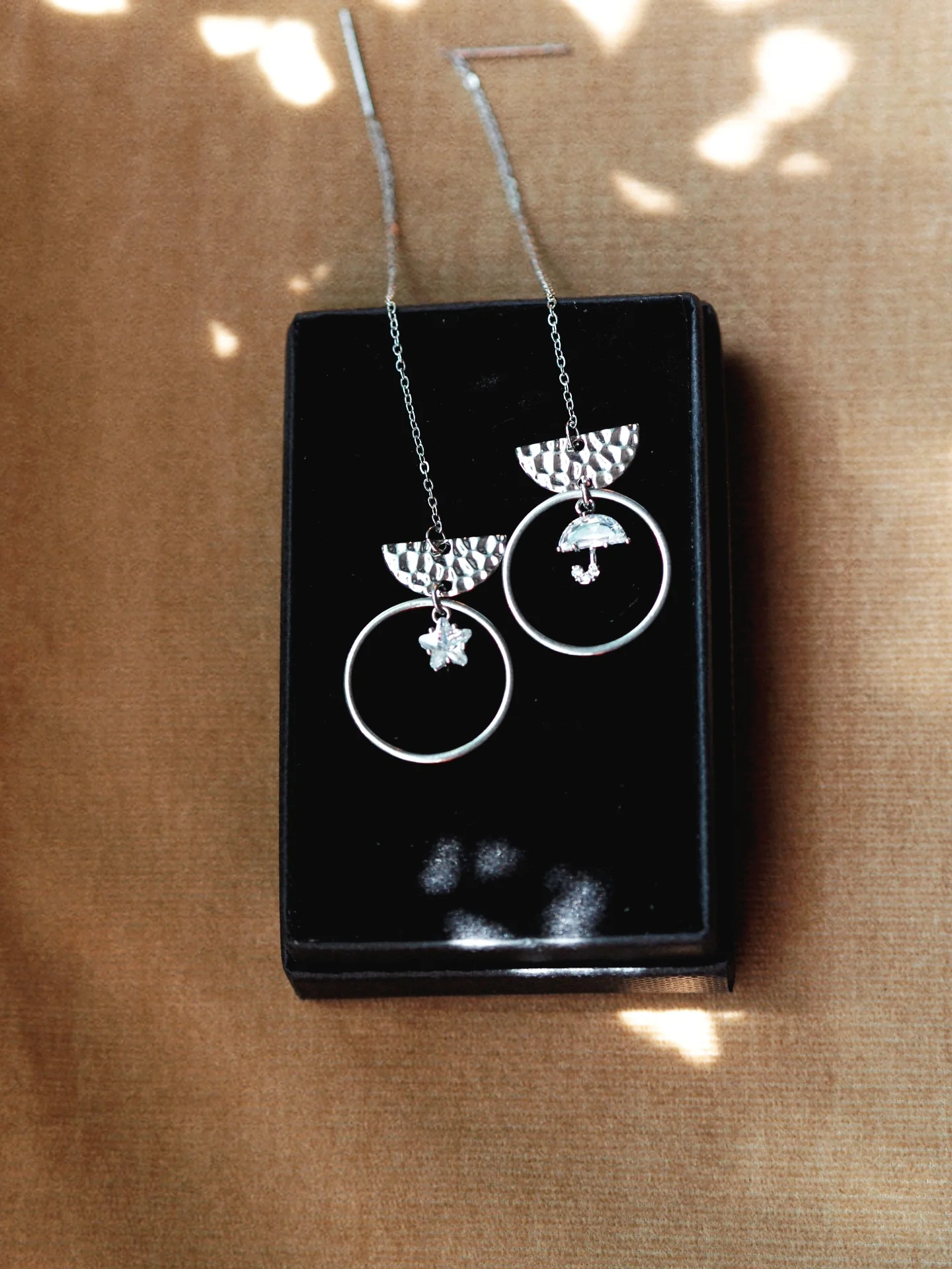 "Dancing In The Rain" Silver Signature Chain Earrings