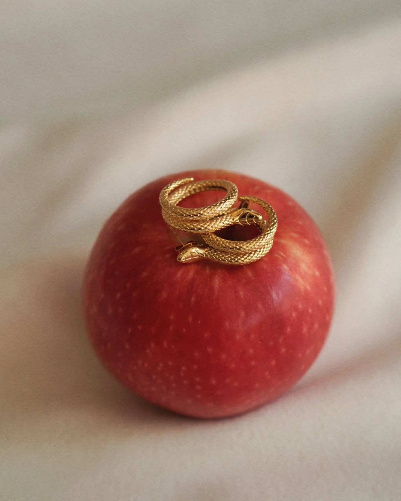 Elegant Snake Studs in Gold - Image 3