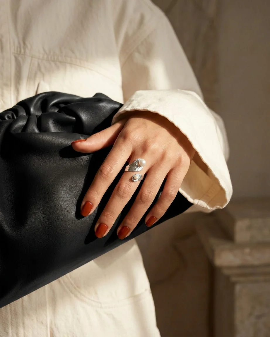 Denise Pearl Ring in Silver