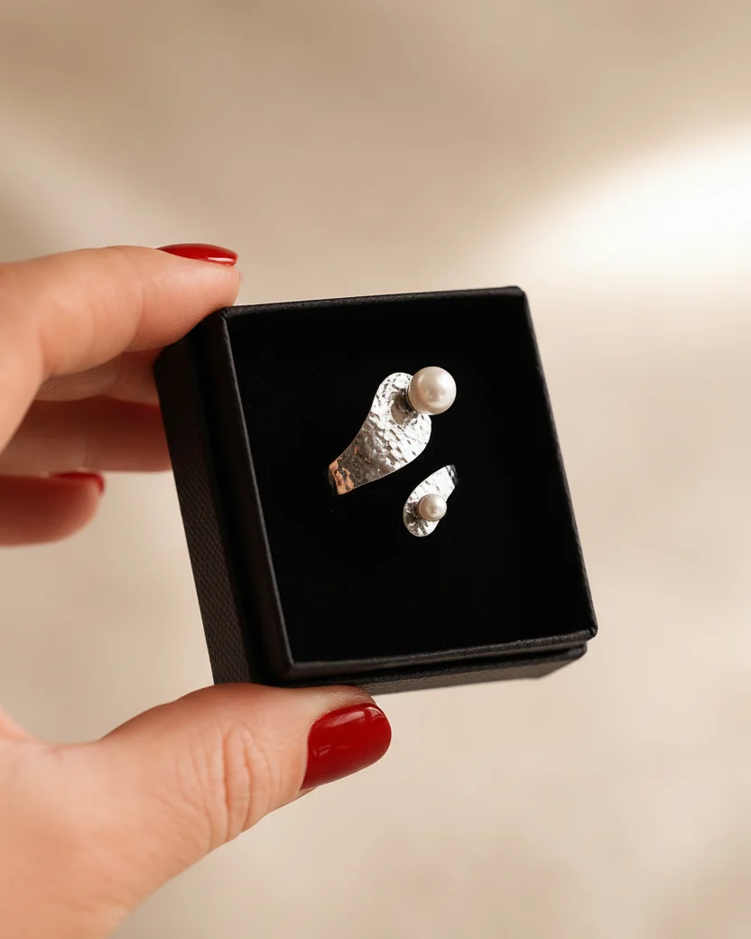 Denise Pearl Ring in Silver - Image 2
