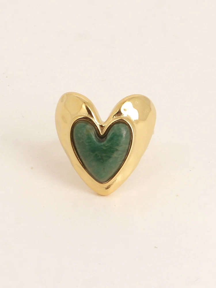 Emily Gemstone Heart Ring - Image 2