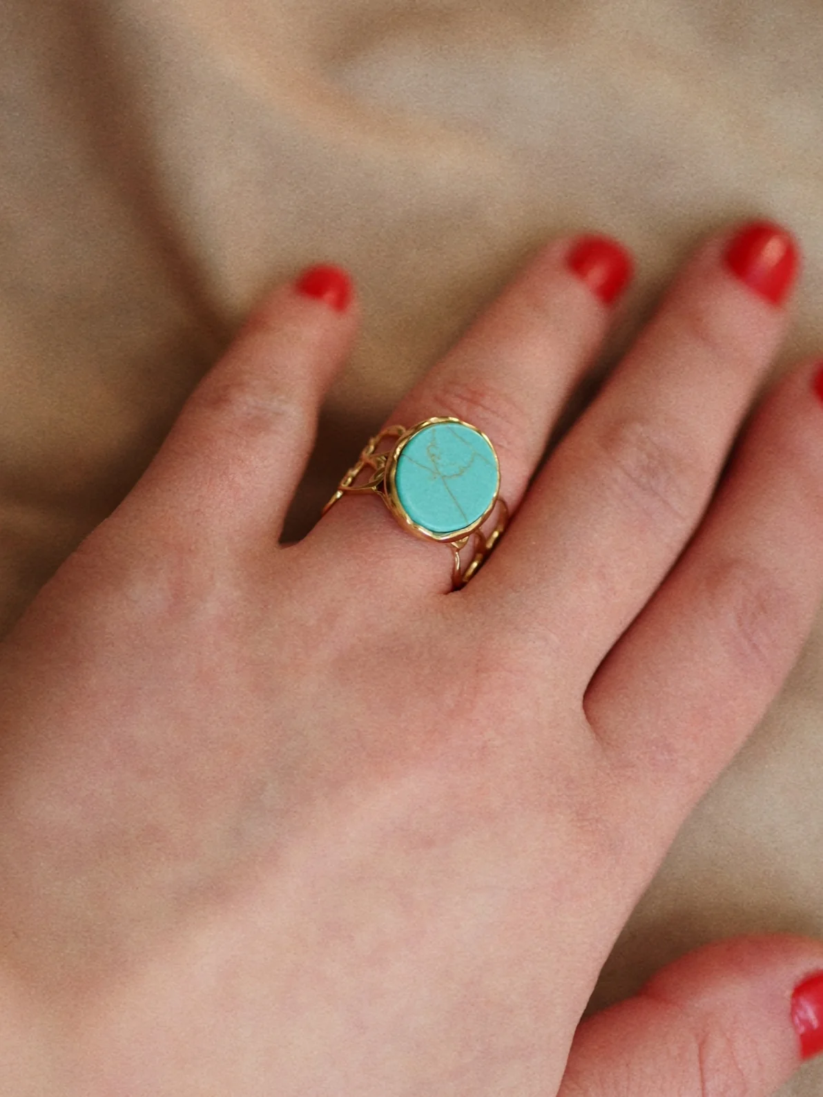 Emma Blue Gemstone Ring - Image 2