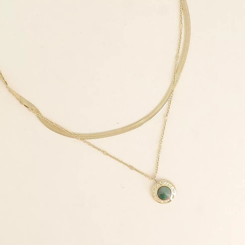 Gemma Gemstone Necklace in Green