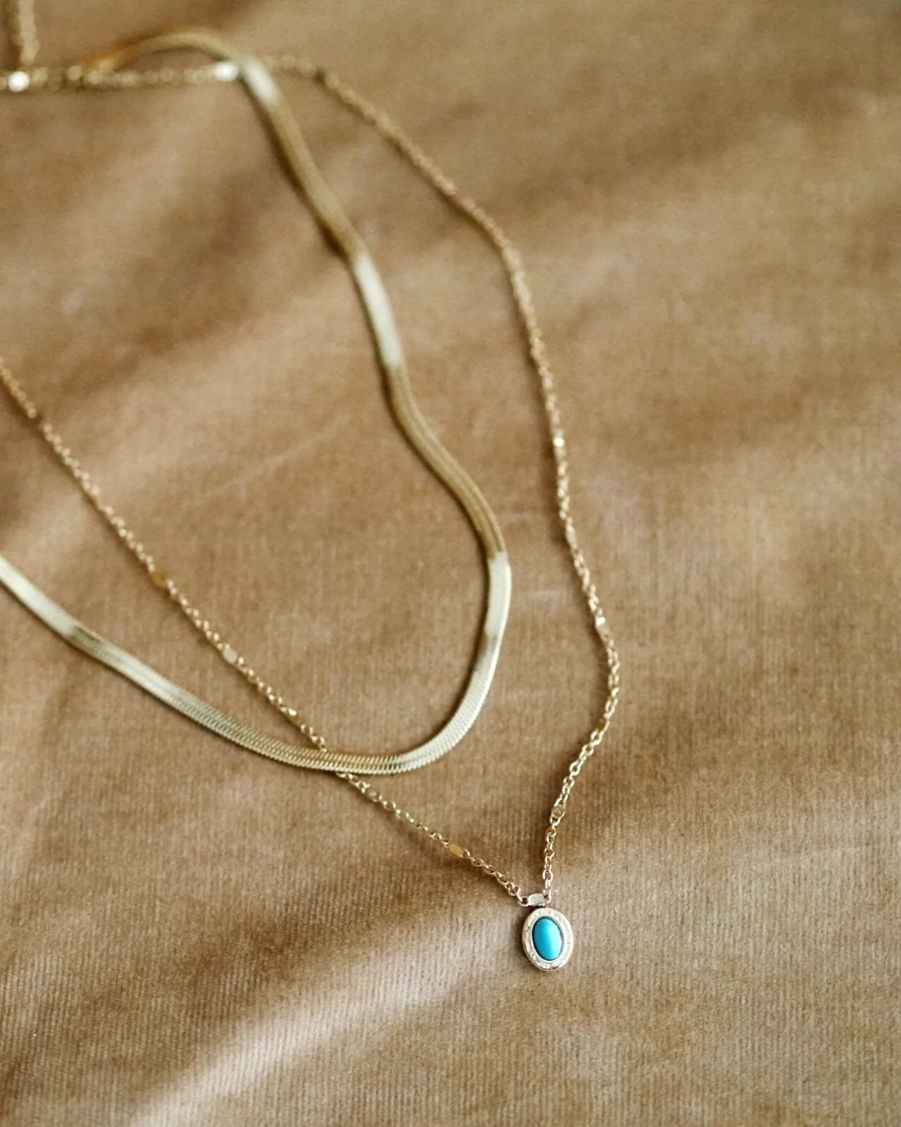 Gemma Gemstone Necklace in Blue - Image 2