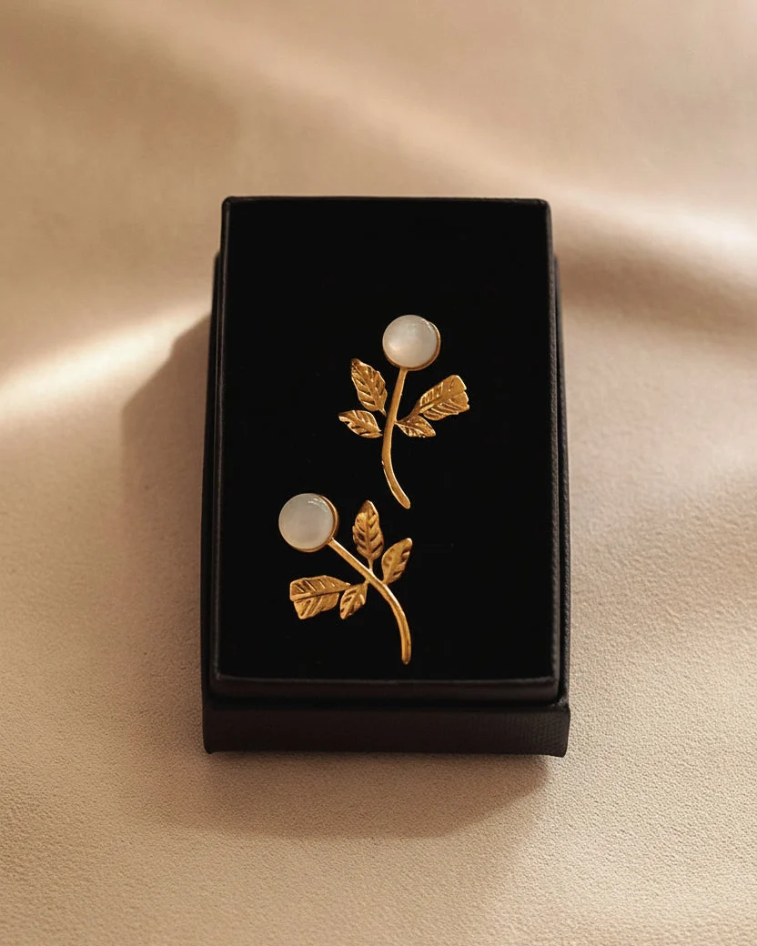 Floral Mother of Pearl Earrings - Image 3