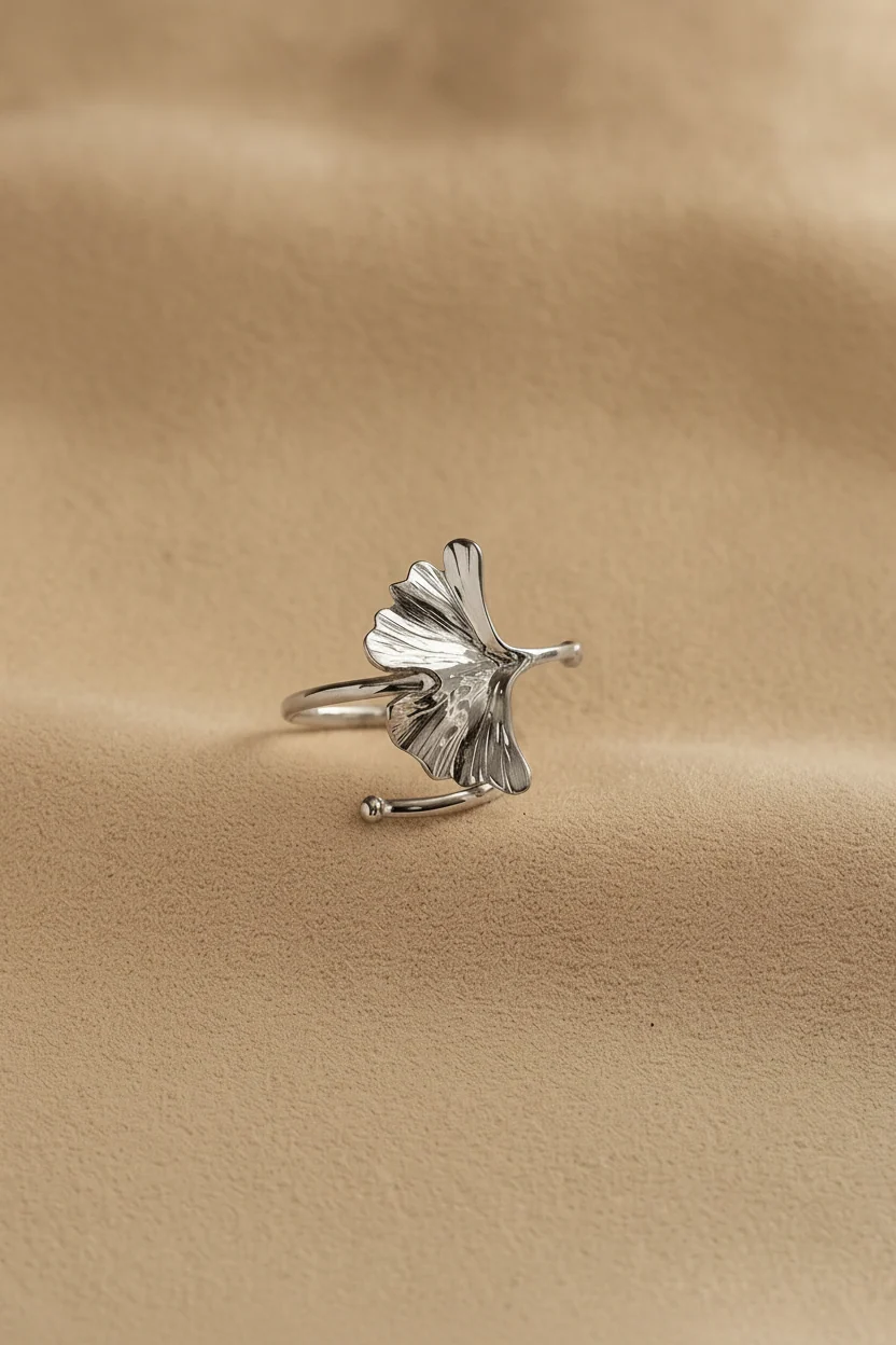 Gingko Leaf Ring in Silver - Image 2