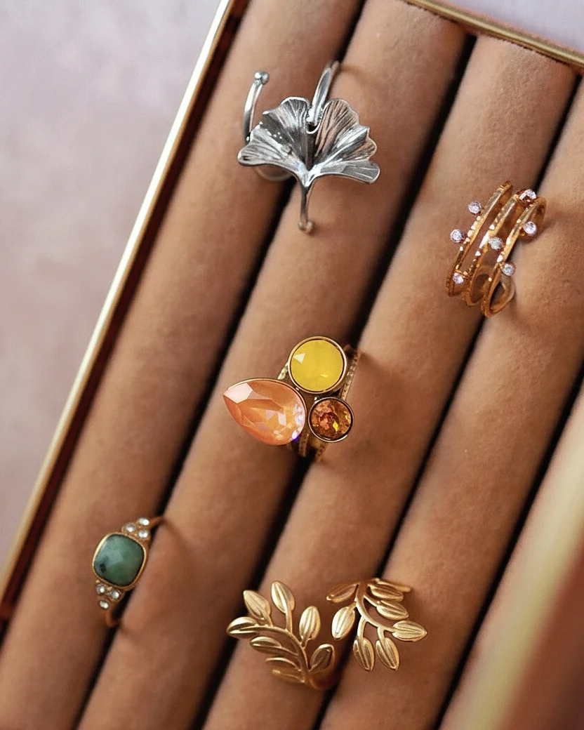 Gingko Leaf Ring in Gold - Image 3