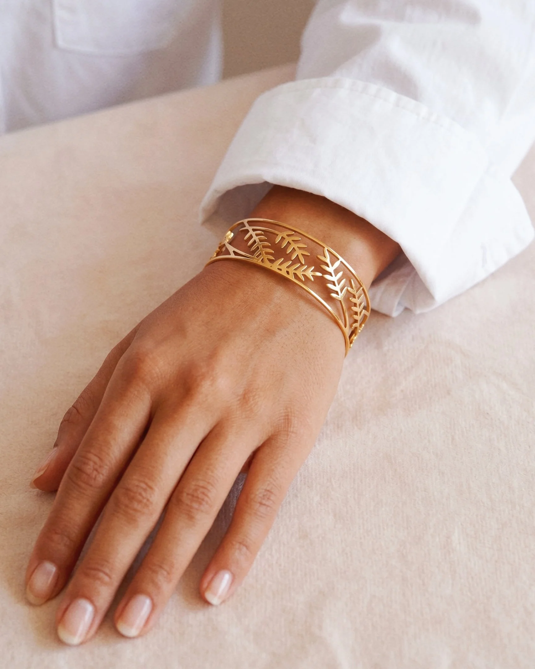 Olivia Adjustable Bangle in Gold - Image 2