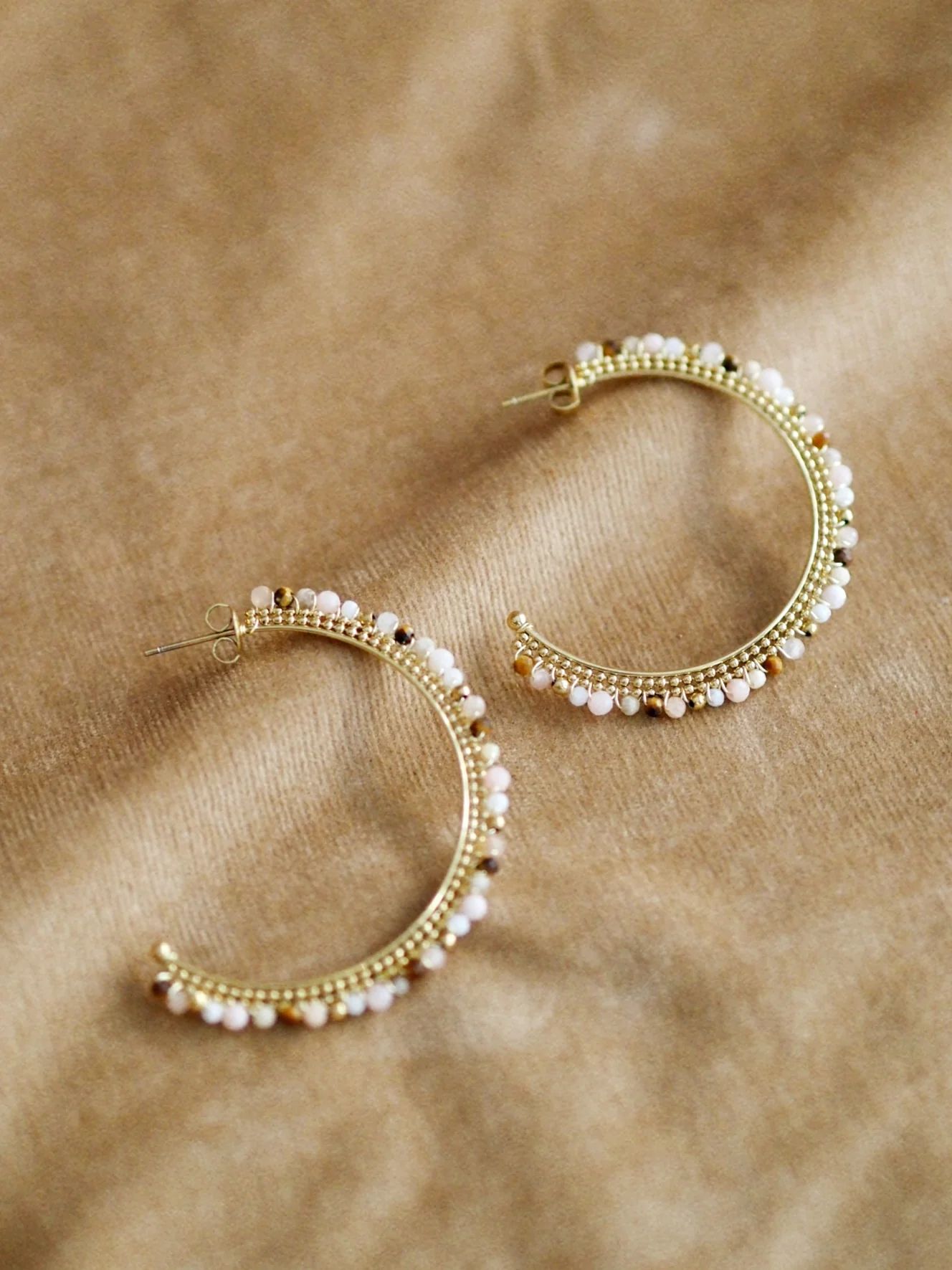 Large Gemstone Hoops - Image 2