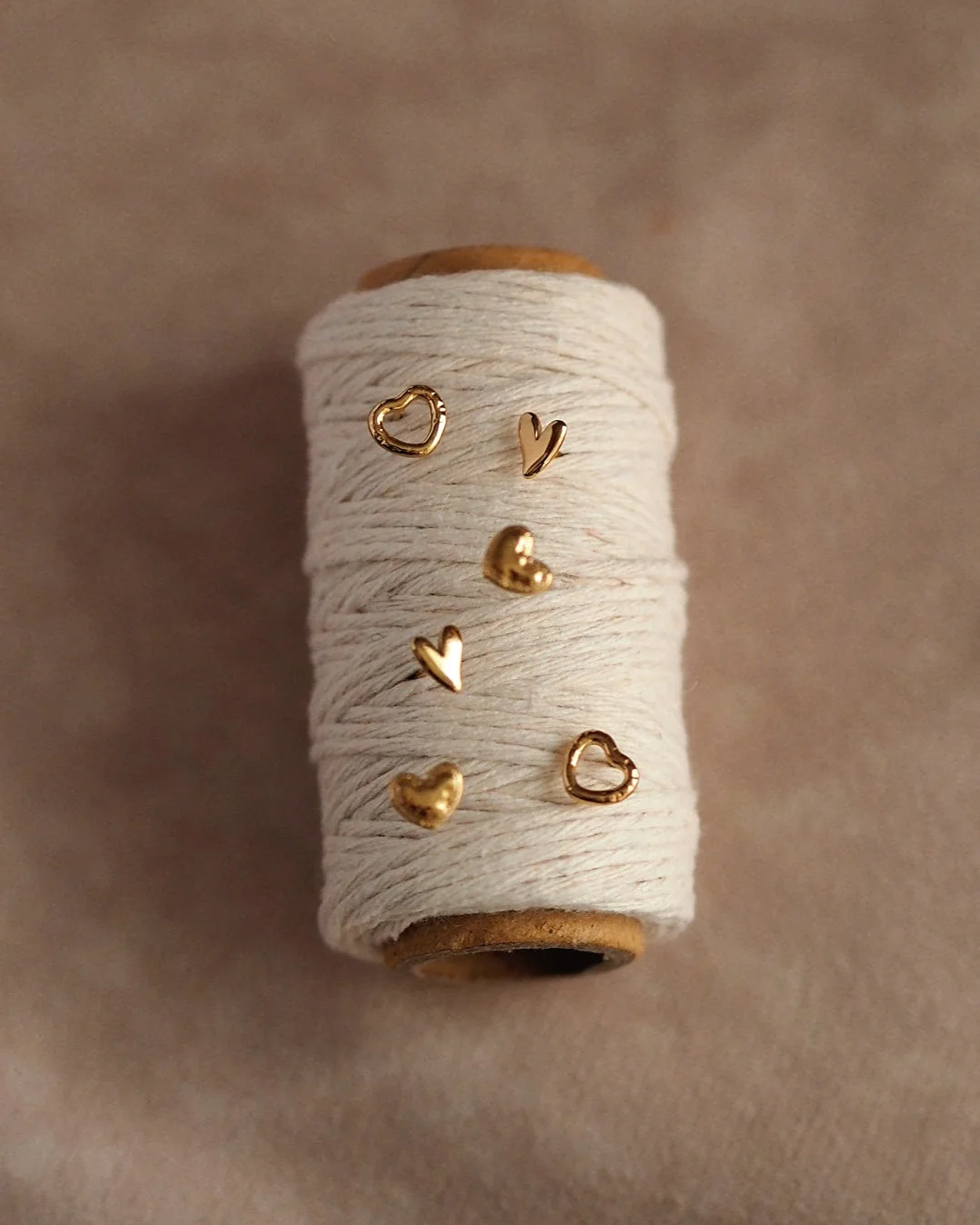 Little Heart Stud Earrings in Gold III - Image 3