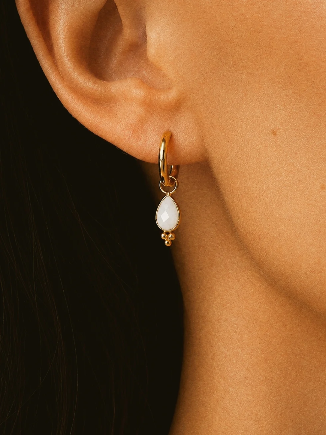 Little Quartz Hoop Earrings - Image 2