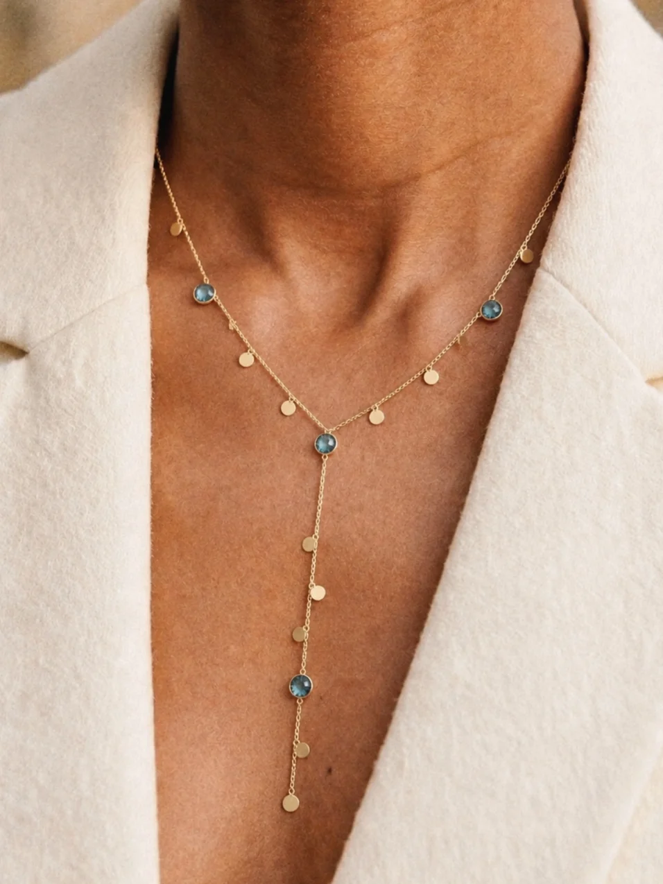 Lumira Necklace Swarovski Stones Denim