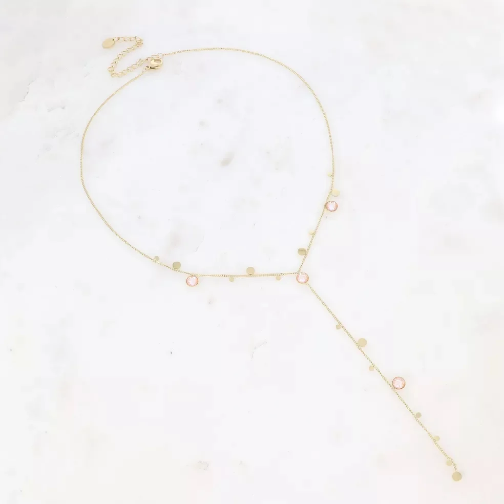 Lumira Necklace Swarovski Stones Peach - Image 2