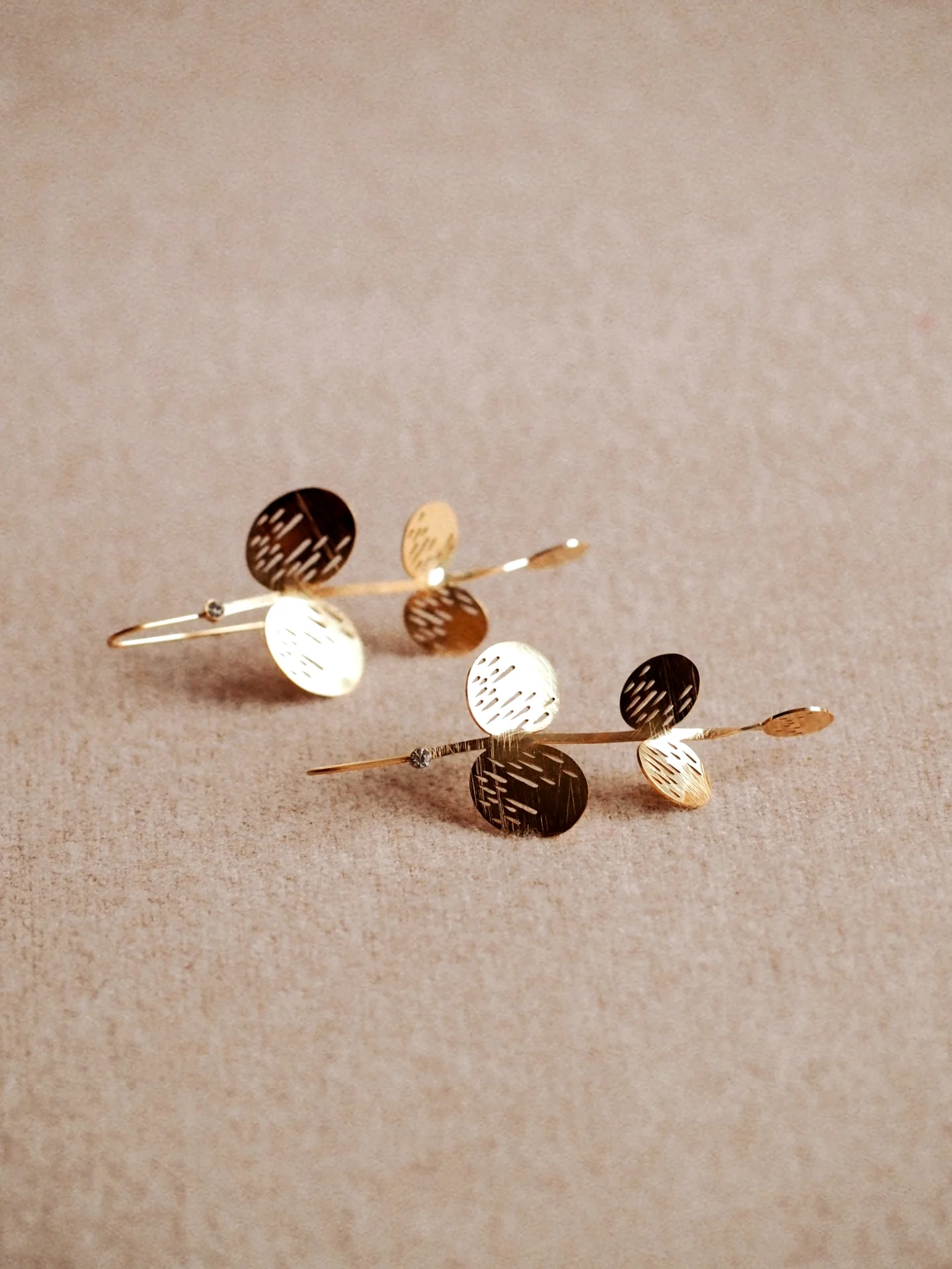 Miriam Floral Earrings in Gold - Image 3