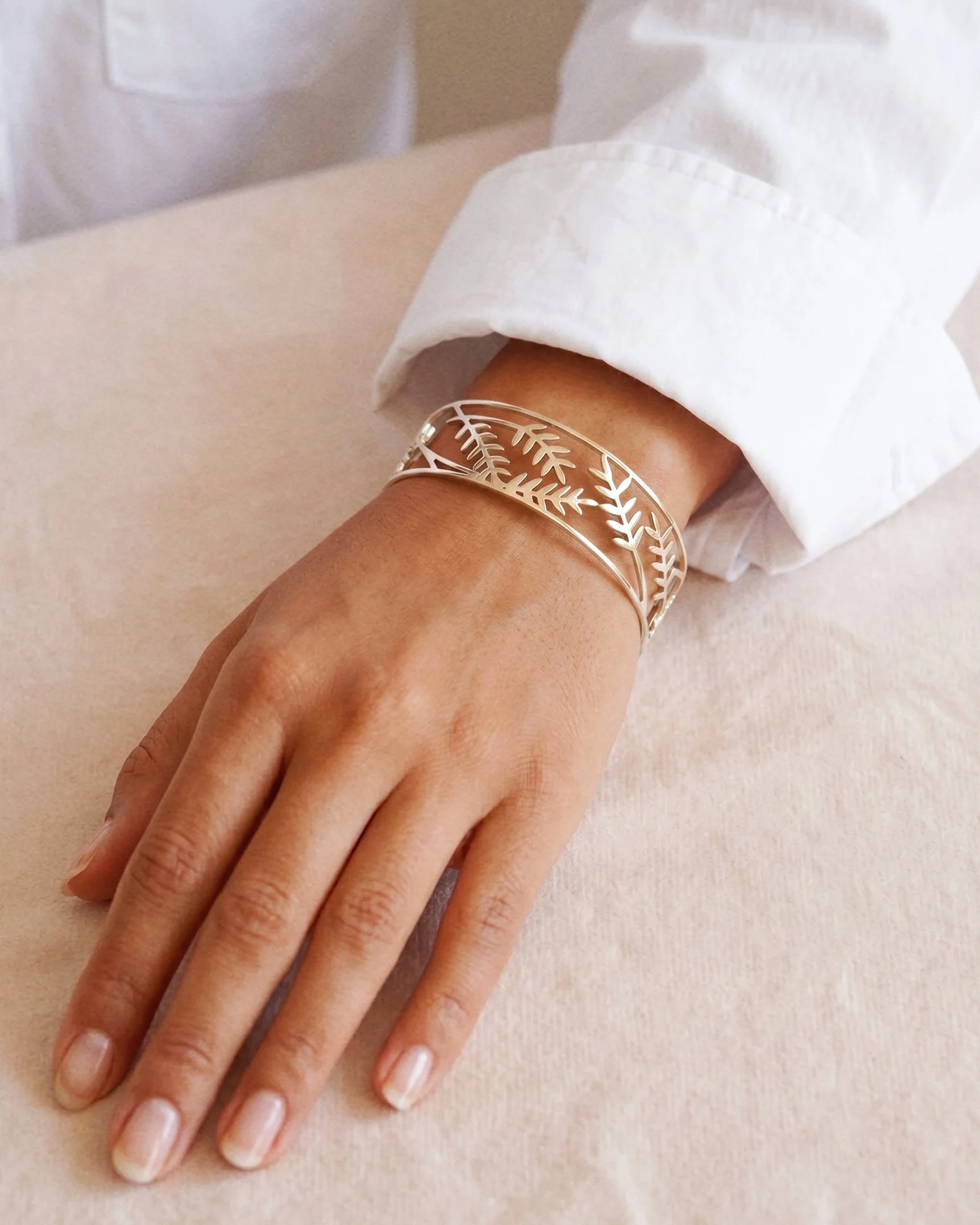 Olivia Adjustable Bangle in Silver