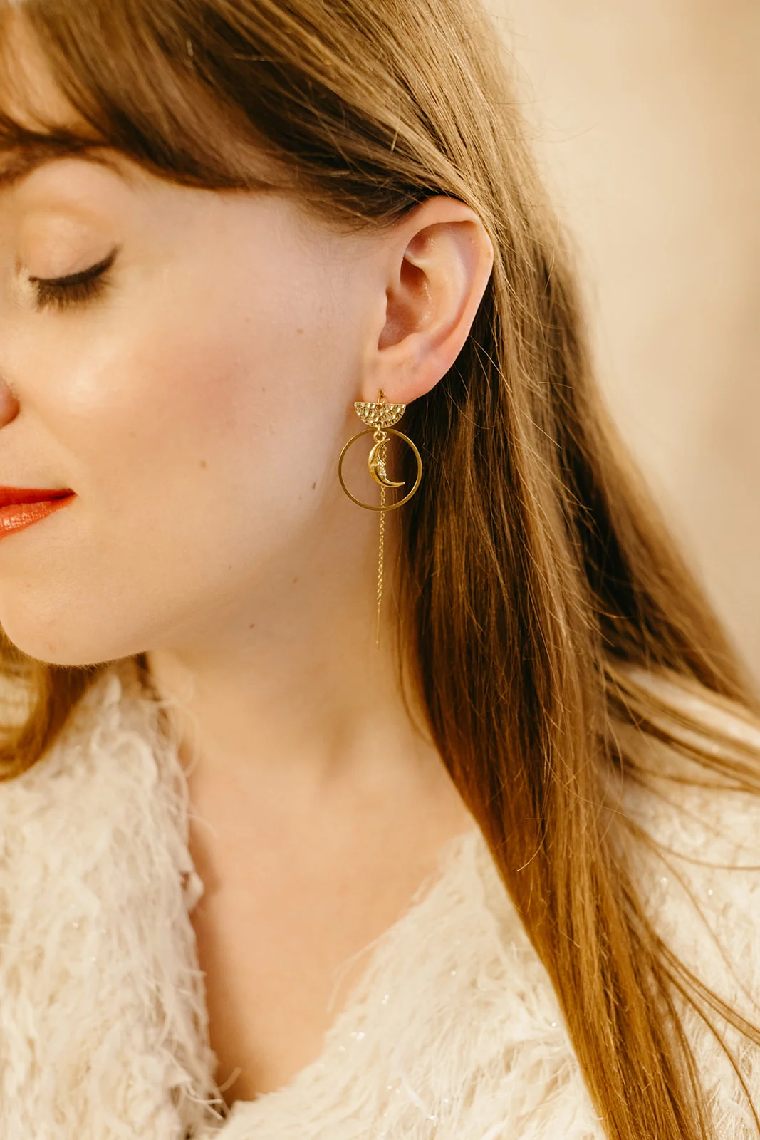 Phoebe Chain Earrings in Gold / Sparkle Limited Collection - Image 5