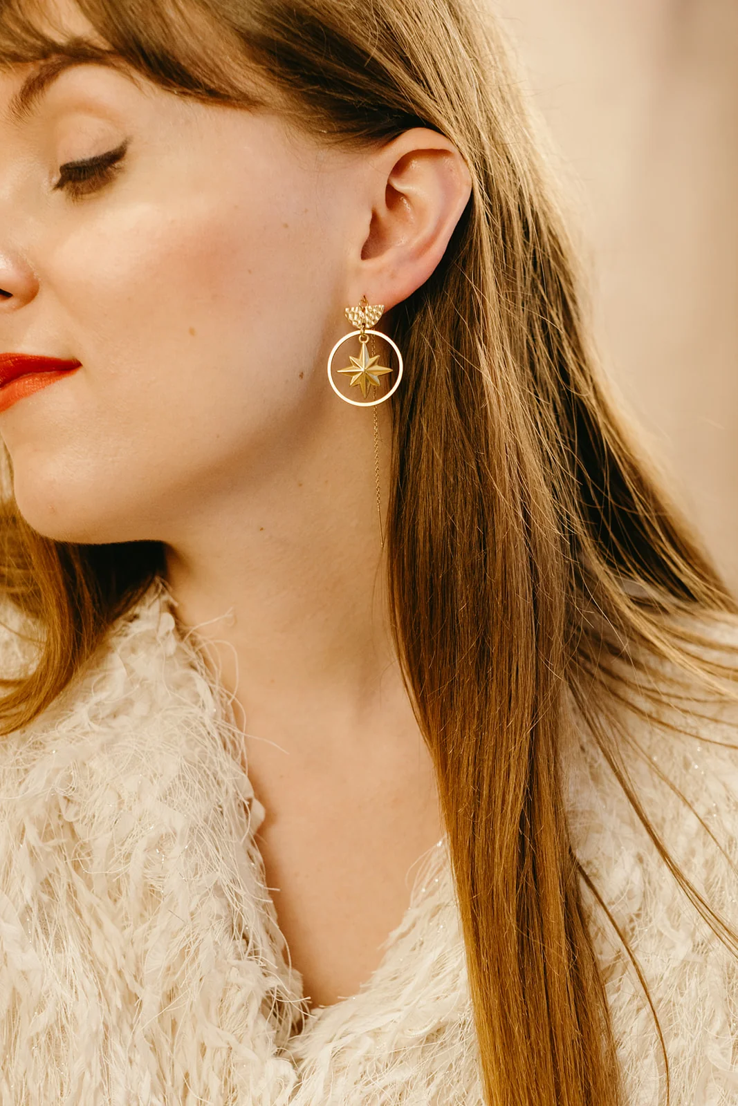 Phoebe Chain Earrings in Gold / Sparkle Limited Collection - Image 6