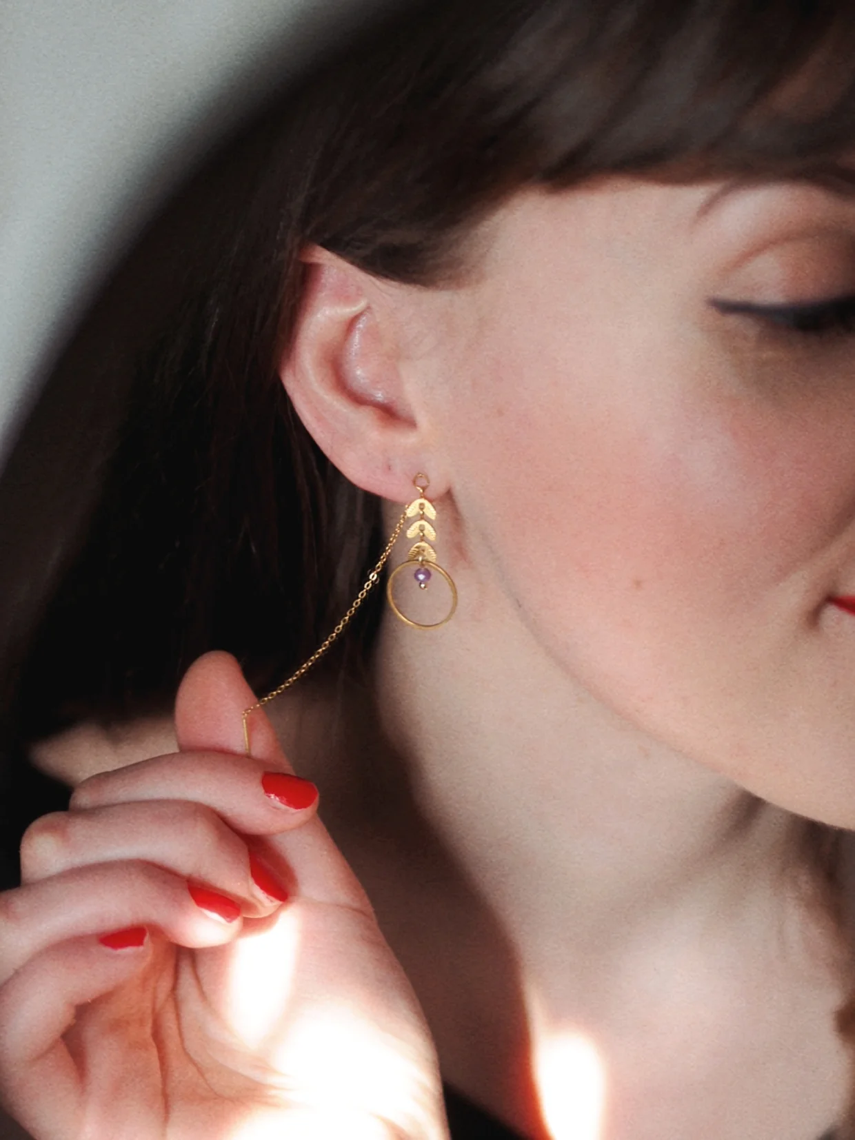 Andrea Atlas Signature Chain Earrings N°33 in Gold - Image 2
