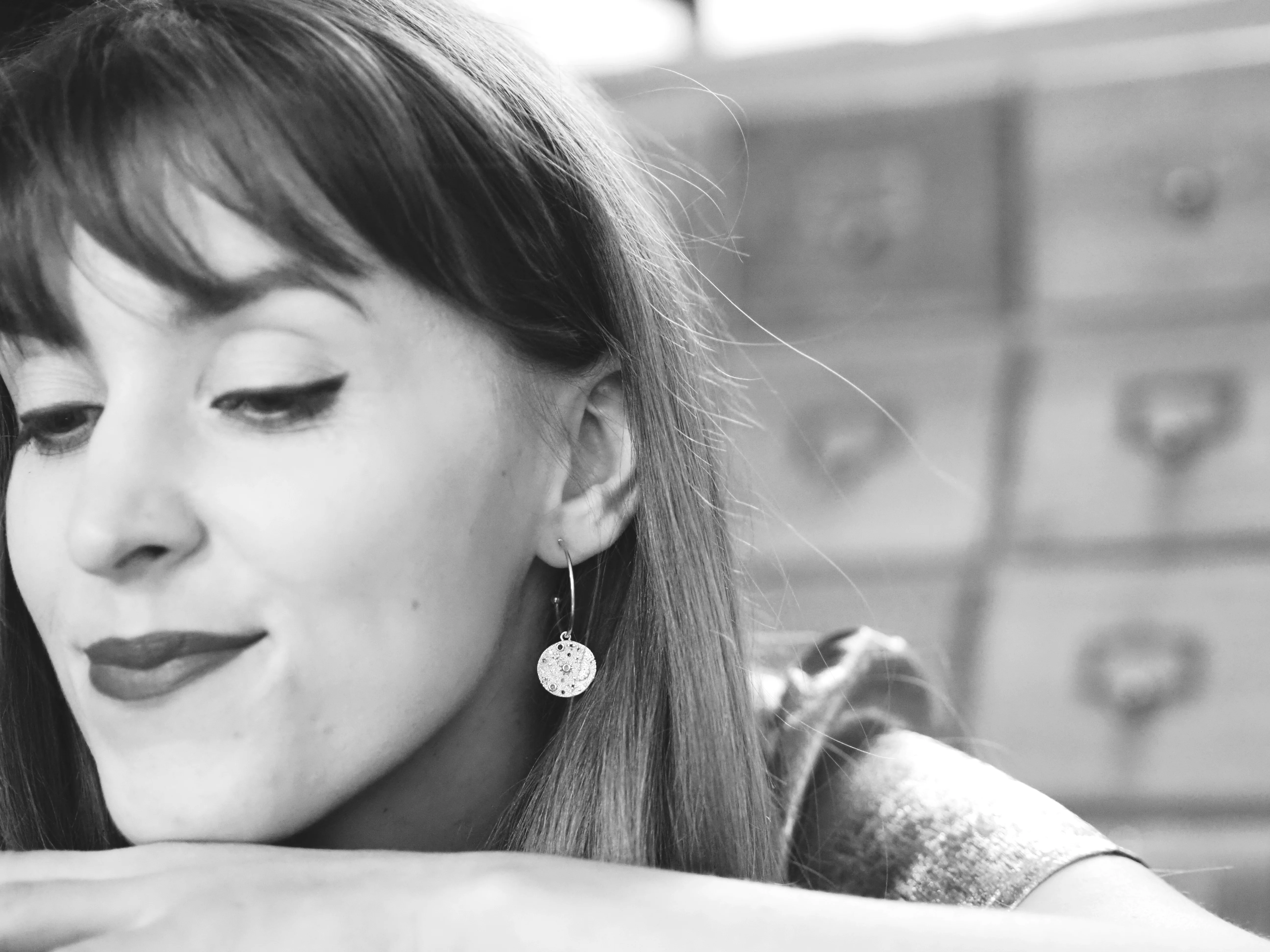 Sparkle Coin Hoops with Spikes - Image 3