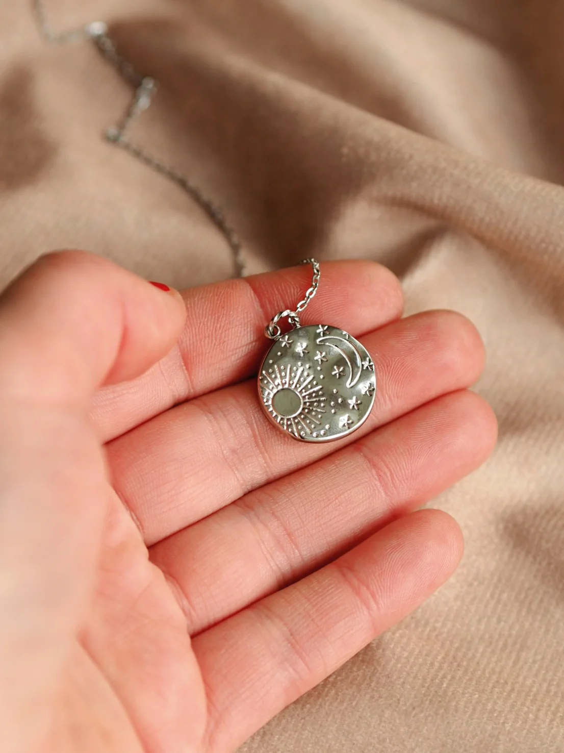 Sparkle Coin Necklace in Silver