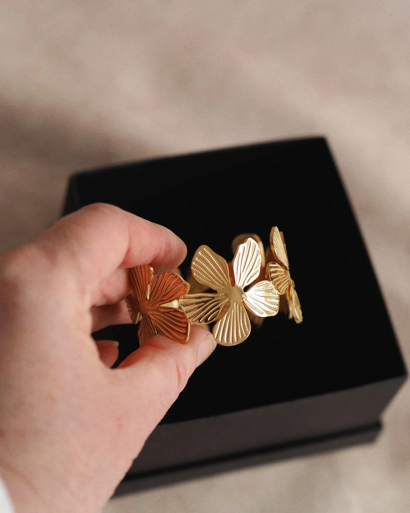 Floral Bangle in Gold - Image 3
