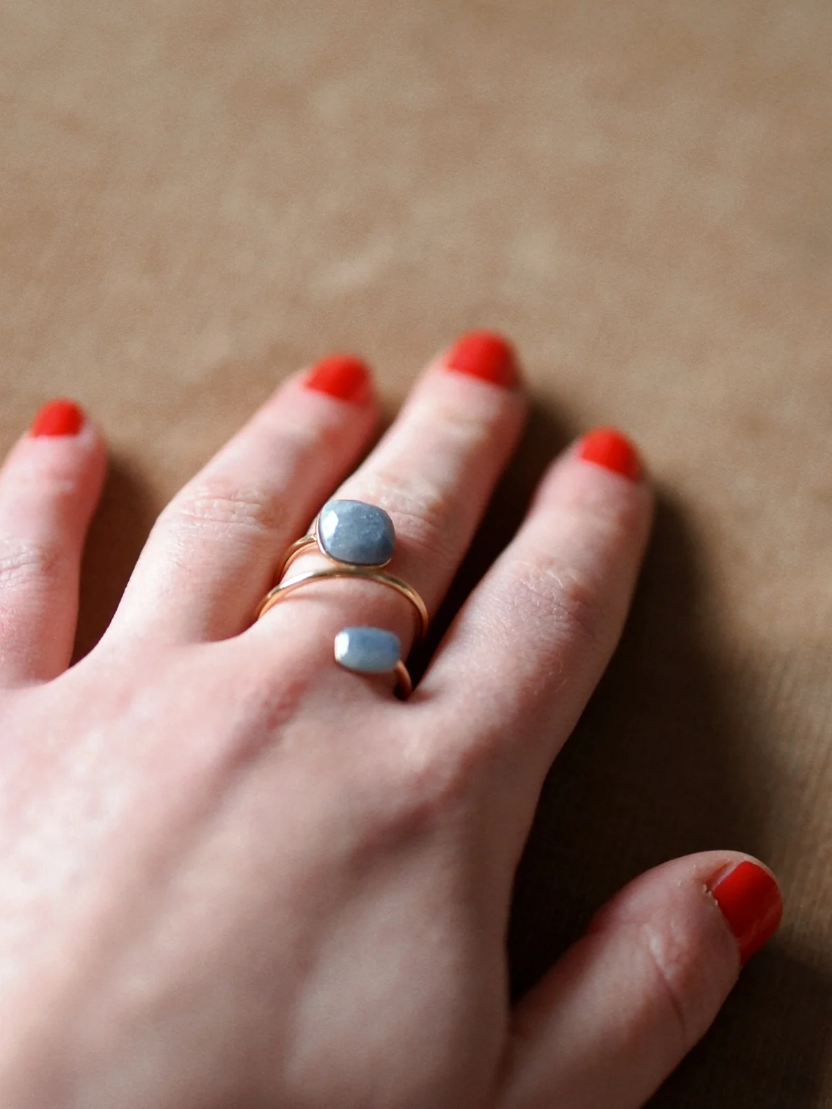 Unique Blue Gemstones Ring - Image 2